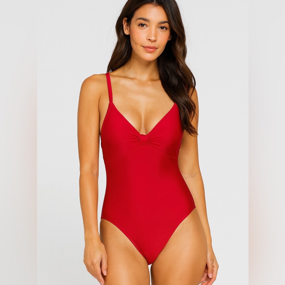 JANTZEN red minimalist one piece swimsuit size 8